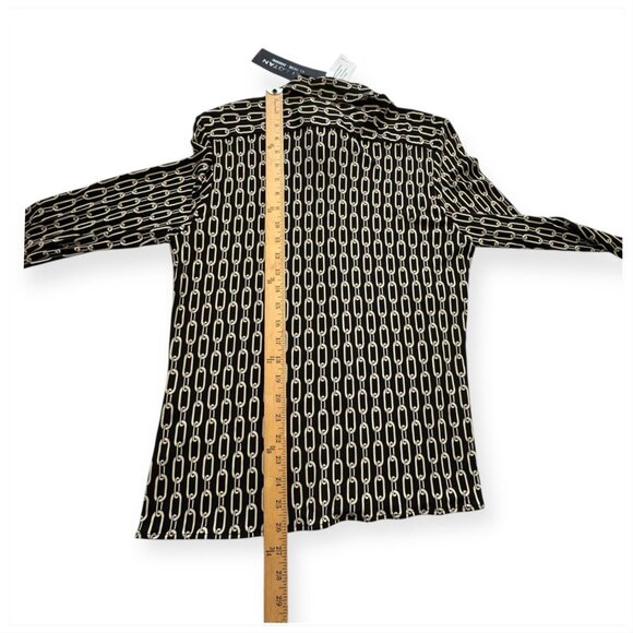 NILI LOTAN Celestine Print Shirt, Small Chain Print, Size L, MRSP $695 - Picture 14 of 16